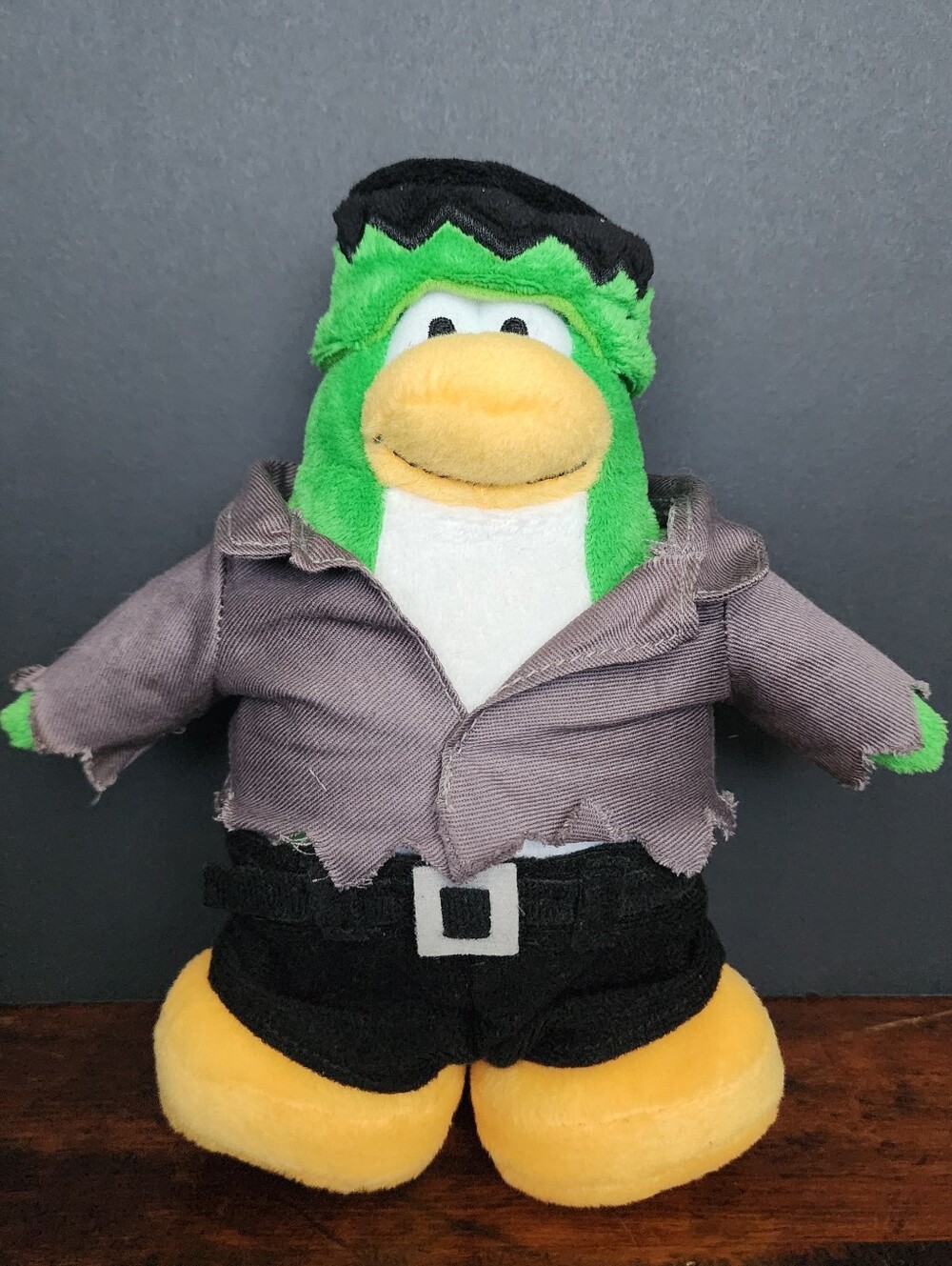Disney Club Penguin Frankenpenguin Plush Jakks Stuffed Animal Halloween Bird 8"
